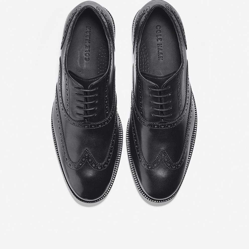 Cole Haan Williams Wingtip Oxford Shoes - Black 10.5M - Mint Condition